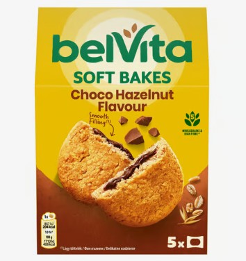 Keksz BELVITA Jó Reggelt! Softy csokoládés és mogyorós töltelékkel multipack 250 g
