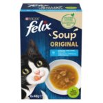 Purina Felix Soup Original halas válogatás szószban nedves macskaeledel 6 x 48 g