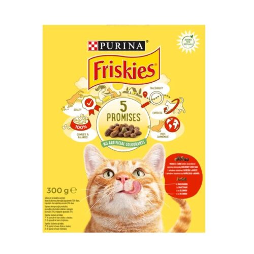 Friskies száraz macskaeledel marhával, csirkével és zöldségekkel 300 g