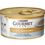 GOURMET GOLD Tengeri hallal szószban spenóttal duó élmény nedves macskaeledel 85g