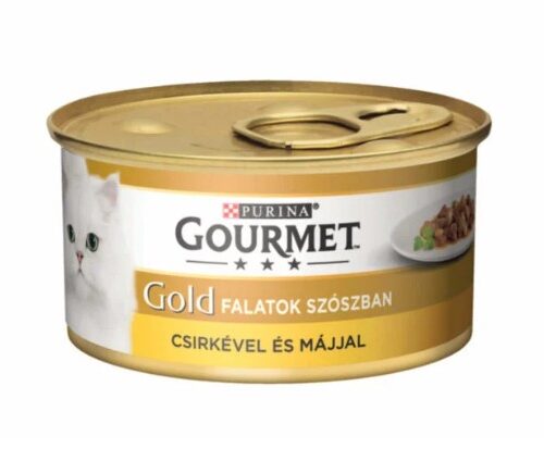 Gourmet Gold Csirkével és májjal szószban nedves macskaeledel 85g