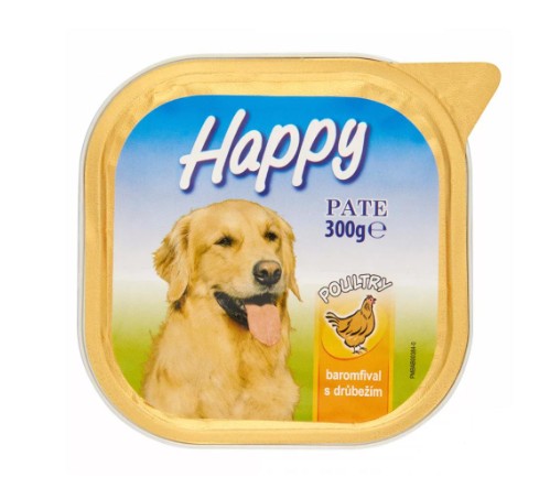 Happy alutálcás kutyaeledel, baromfi ízesítéssel 300g