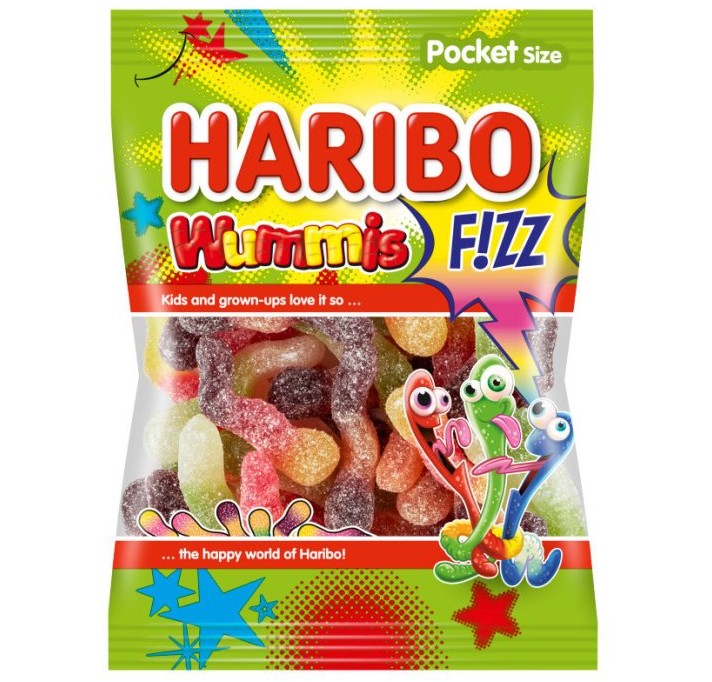 Haribo Wummis(kukac) F!zz gyümölcsízű gumicukorka 100 g