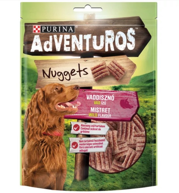 Purina Adventuros Nuggets vaddisznó, vad ízű kutya jutalomfalat 90 g