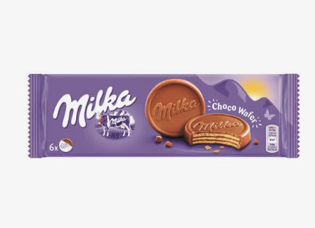 Milka Choco Wafer kakaós krémmel töltött ostya alpesi tejcsokoládéval mártva 5 Db 150 g