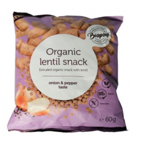 iopont Bio hagymás-borsos extrudált lencse 60 g