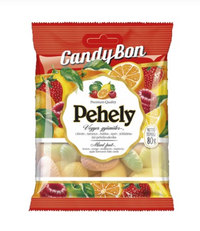 Candy bon pehelycukorka vegyes gyümölcs 80 g