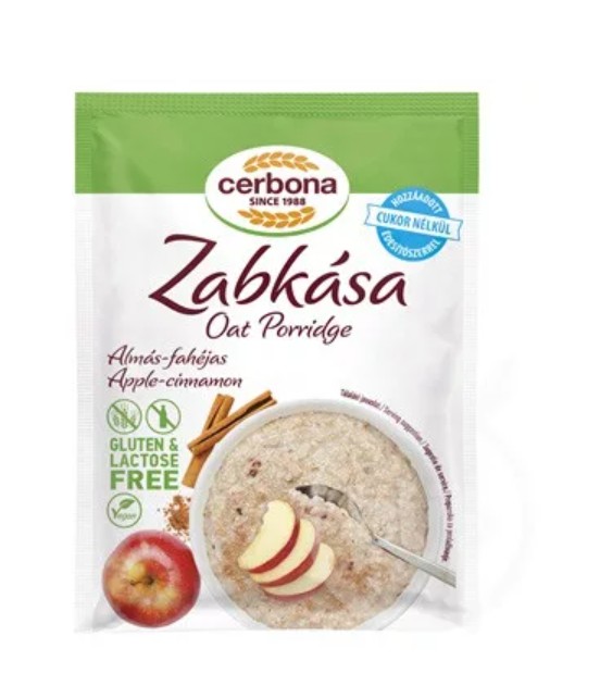 Cerbona glutén- és laktózmentes zabkása alma-fahéj 50 g(hozzáadott cukor nélkül)