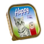 Happy pate alutálcás macskaeledel, marha ízesítéssel 100g