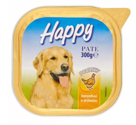 Happy alutálcás kutyaeledel, baromfi ízesítéssel 300g