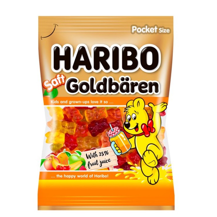 Haribo gyümölcsízű gumicukorka gyümölcslével 85 g