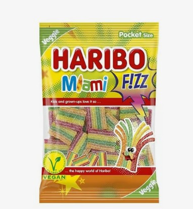 HARIBO Miami F!zz Gyümölcsízű gumicukorka 85 g
