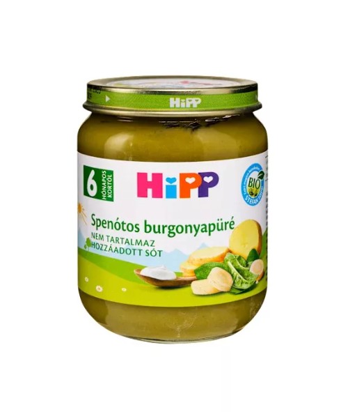 Hipp BIO spenótos burgonyapüré, 6 hó+ (125 g)