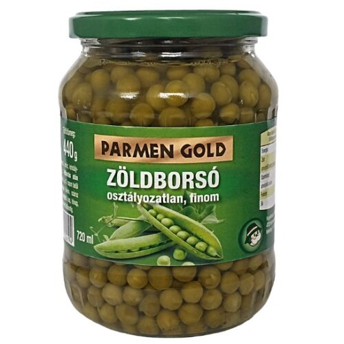 Parmen Gold finom zöldborsó 660 g üveges