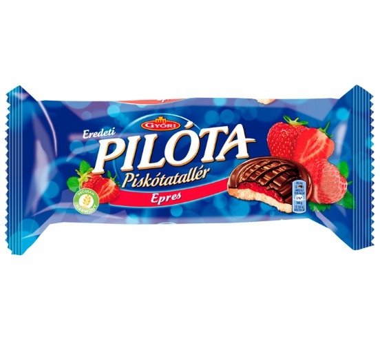 Győri Pilóta piskótatallér 147 g eperrel ízesített zselével