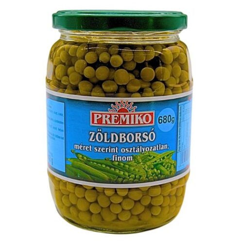 Premiko zöldborsó üveges 680 g