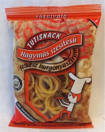 TUTISNACK SÜTNIVALÓ FÉLKÉSZ BURGONYASZIROM 60G HAGYMÁS ÍZŰ