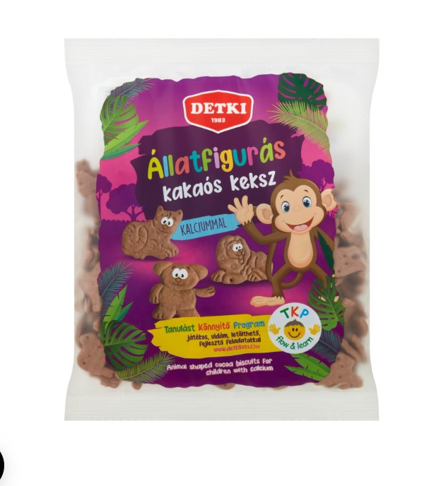 Detki állatfigurás kakaós keksz kalciummal 160 g