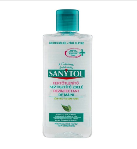 Sanytol fertőtlenítő kéztisztító zselé zöld tea 75 ml