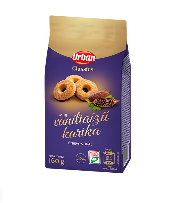 Urban Classics Mini vaníliaízű karika étbevonóval 160 g