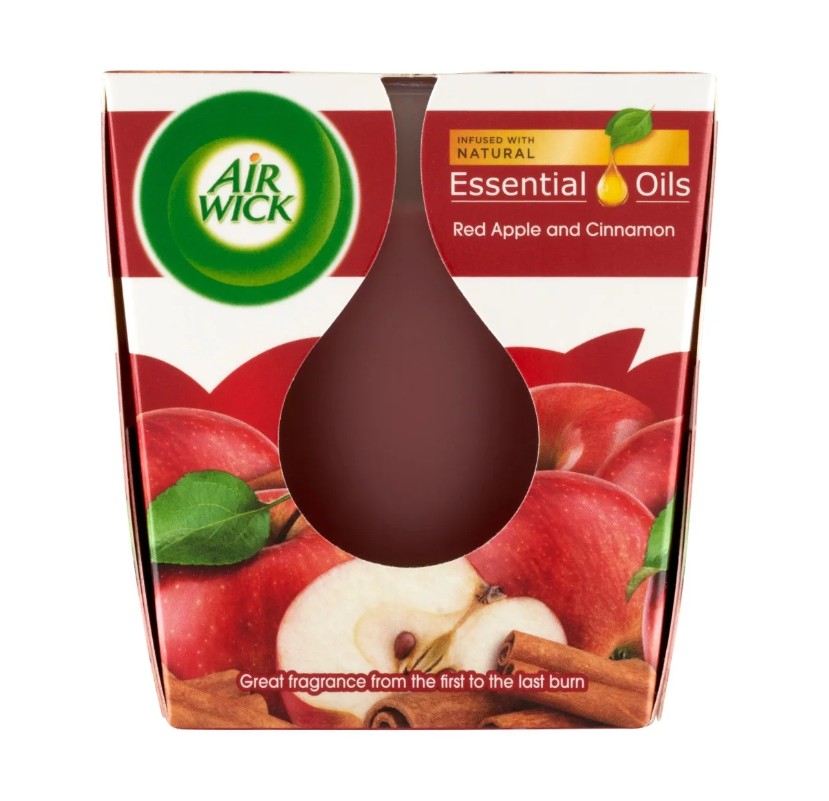 Air Wick Essential Oils illatgyertya, Cukoralma és fahéj 105g