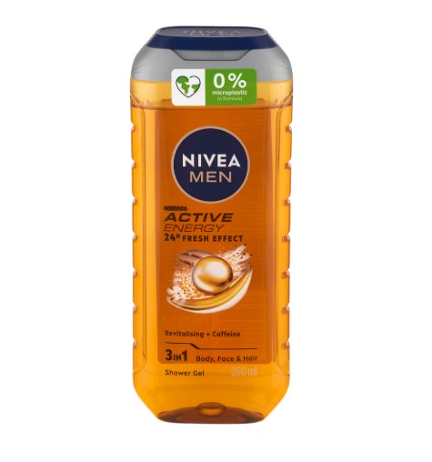 NIVEA MEN Active Energy 3 az 1-ben tusfürdő testre, arcra, hajra 250 ml