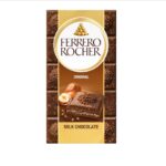 Ferrero Rocher Milk táblás tejcsokoládé mogyorós töltelékkel és mogyoródarabkákkal 90 g