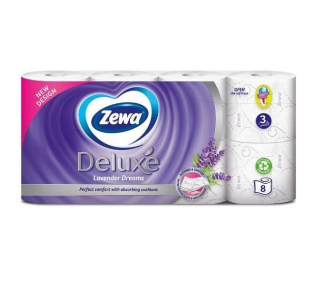 Zewa Deluxe Lavender Dreams toalettpapír 3 rétegű 8 tekercs