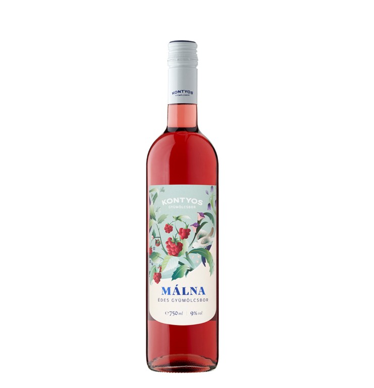 Kontyos málna édes gyümölcsbor 9% 750 ml
