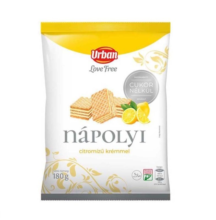 Urbán Töltött Ostya 180g Citrom