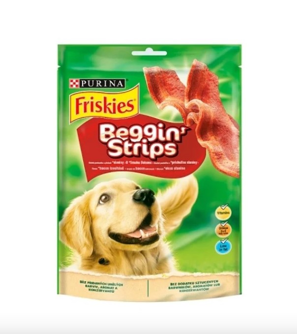 Friskies Beggin' Strips bacon jutalom falat 120g